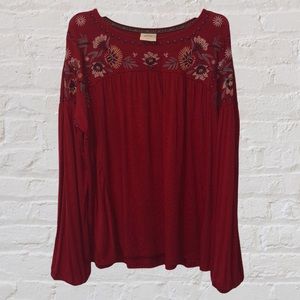NWT Knox Rose Embroidered Top